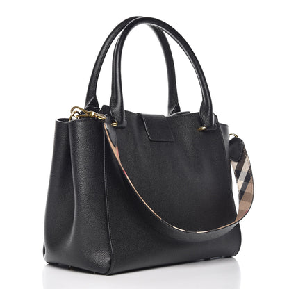 Burberry Soft Grain Calfskin Medium Buckle Tote Black 4 of 16
