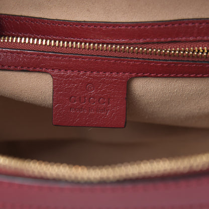 Gucci Suede Calfskin Web Small Ophidia Top Handle Shoulder Bag New Blue Romantic Cherry 6 of 15