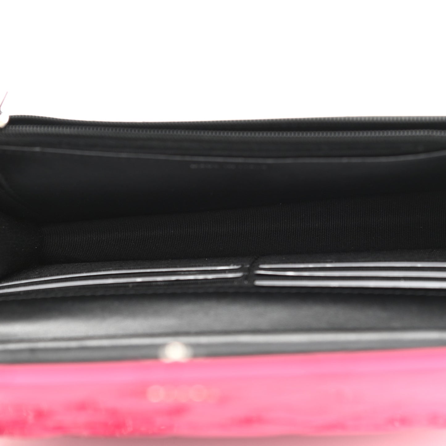 Patent Quilted Bi-Color Wallet On Chain WOC Pink Black