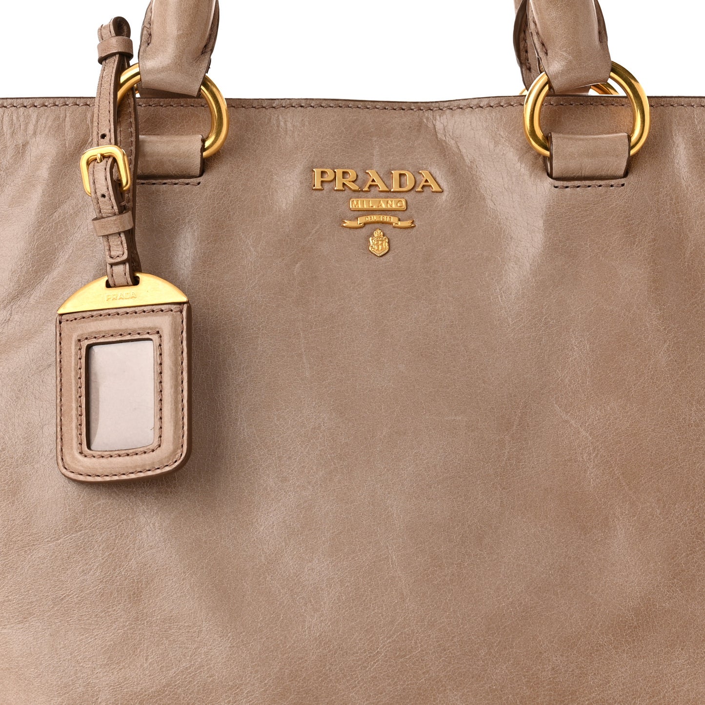 Vitello Shine Shopping Satchel Argilla