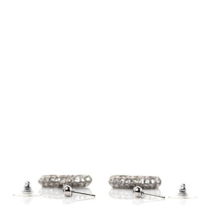 Chanel Baguette Crystal CC Drop Earrings Silver 3 of 5