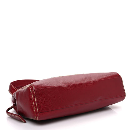 Chanel Caviar CC Stitched Tote Red 4 of 10