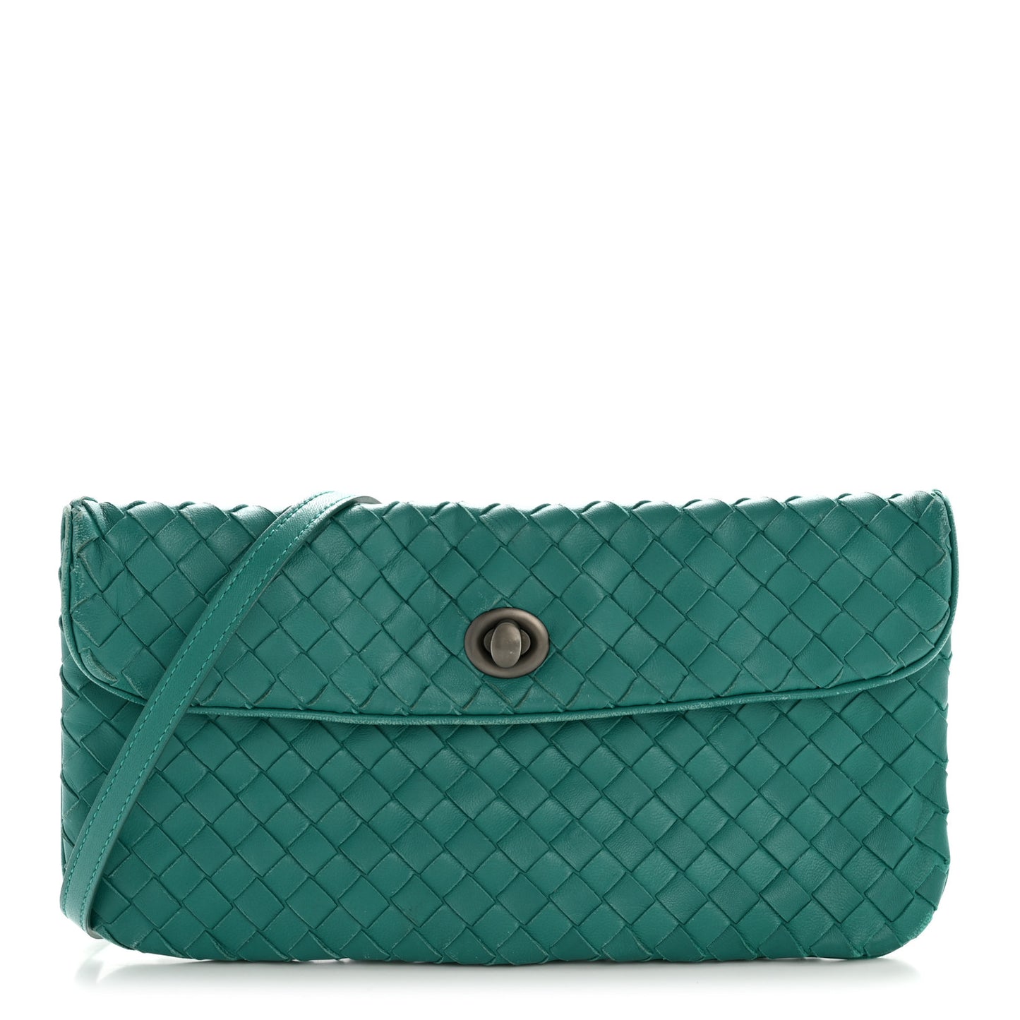 Nappa Intrecciato Flap Crossbody Mallard