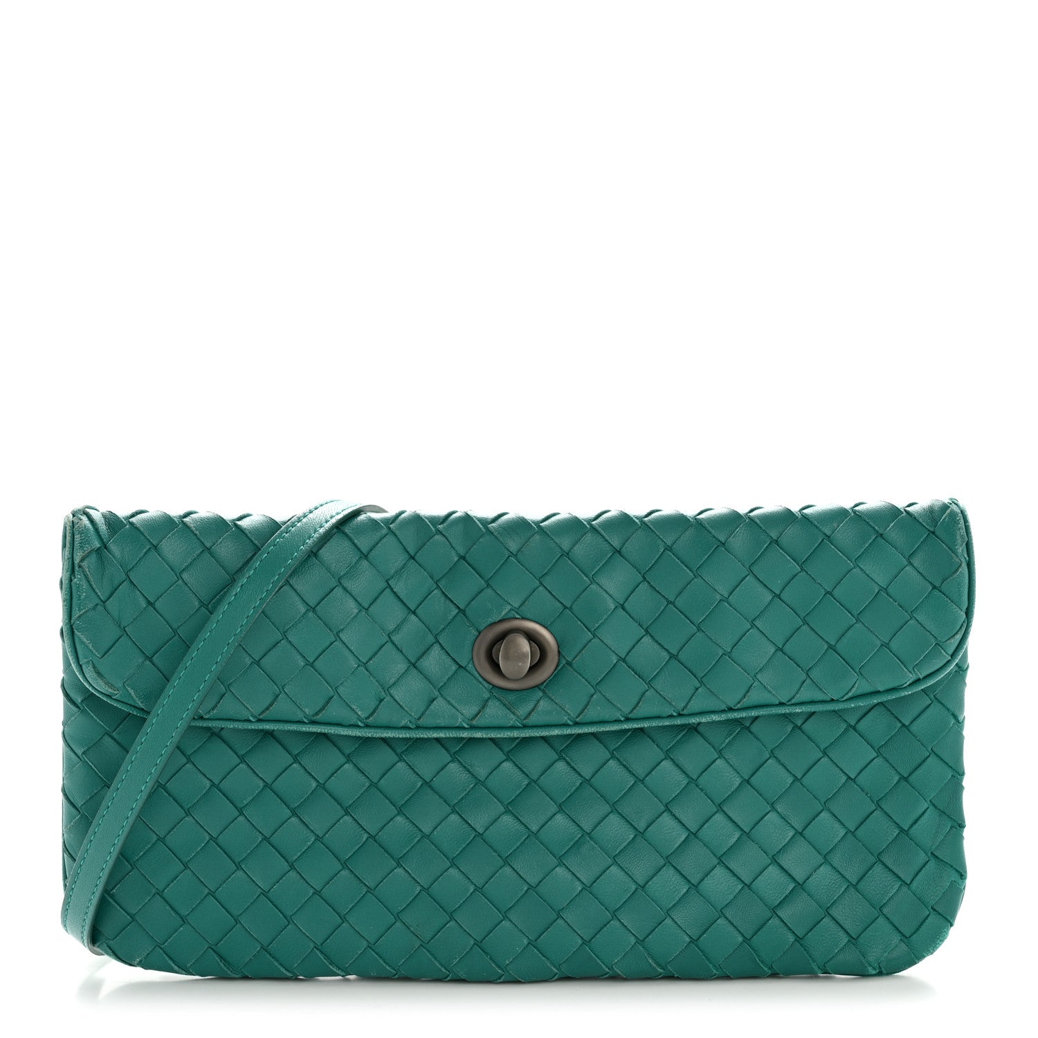 Bottega Veneta Nappa Intrecciato Flap Crossbody Mallard 1 of 12