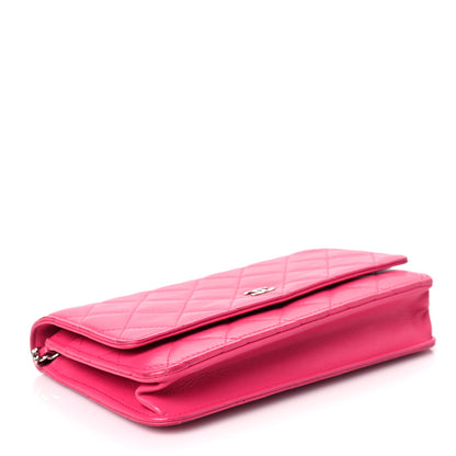 Chanel Lambskin Quilted Wallet on Chain WOC Pink 4 of 8