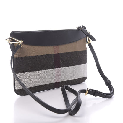 Burberry Mega Check Peyton Crossbody Clutch Bag Black 3 of 9