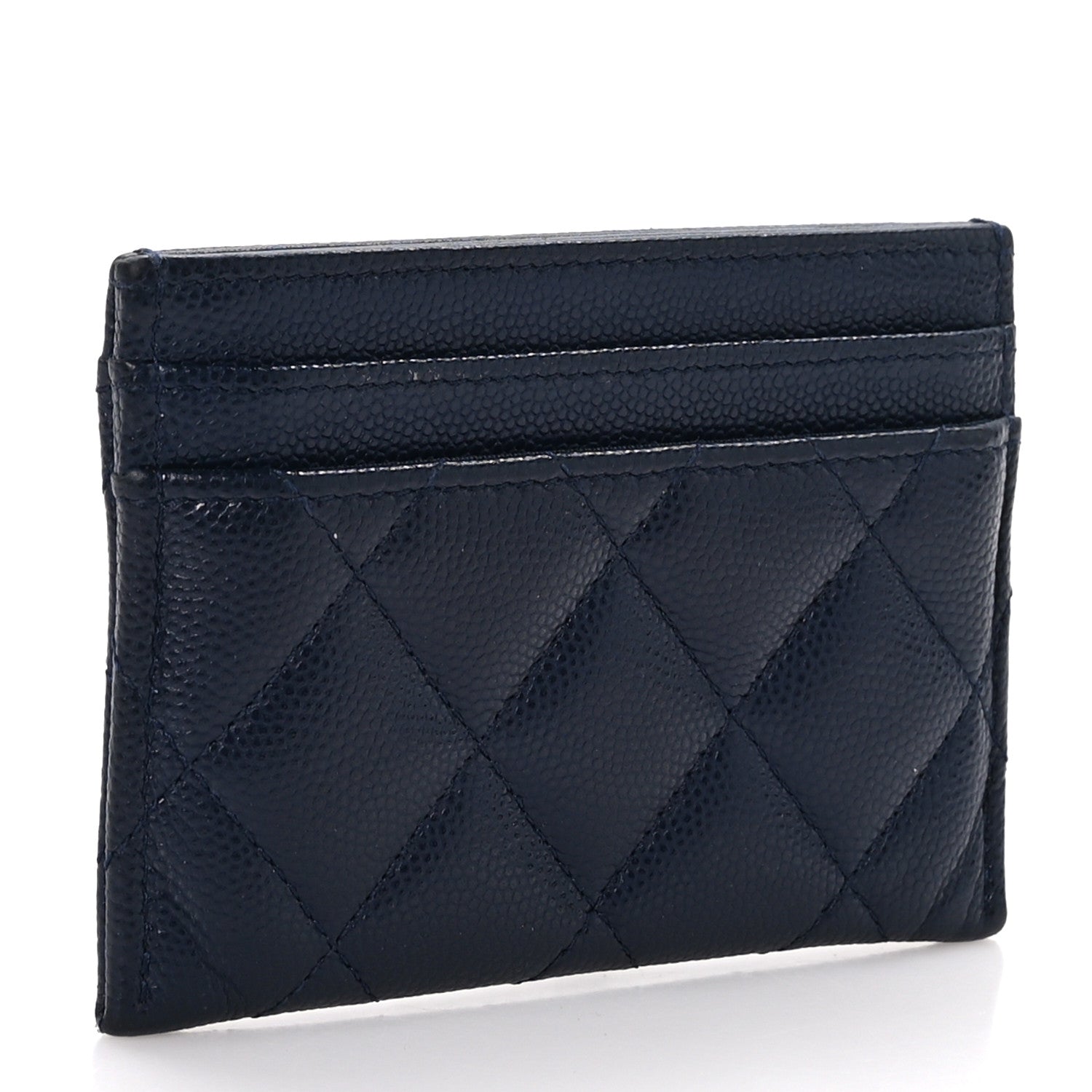 Chanel Caviar Quilted Crystal Card Holder Blue 3 of 12