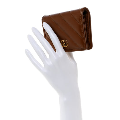 Gucci Azalea Calfskin Matelasse Diagonal GG Marmont Card Case Wallet Cuir 2 of 7