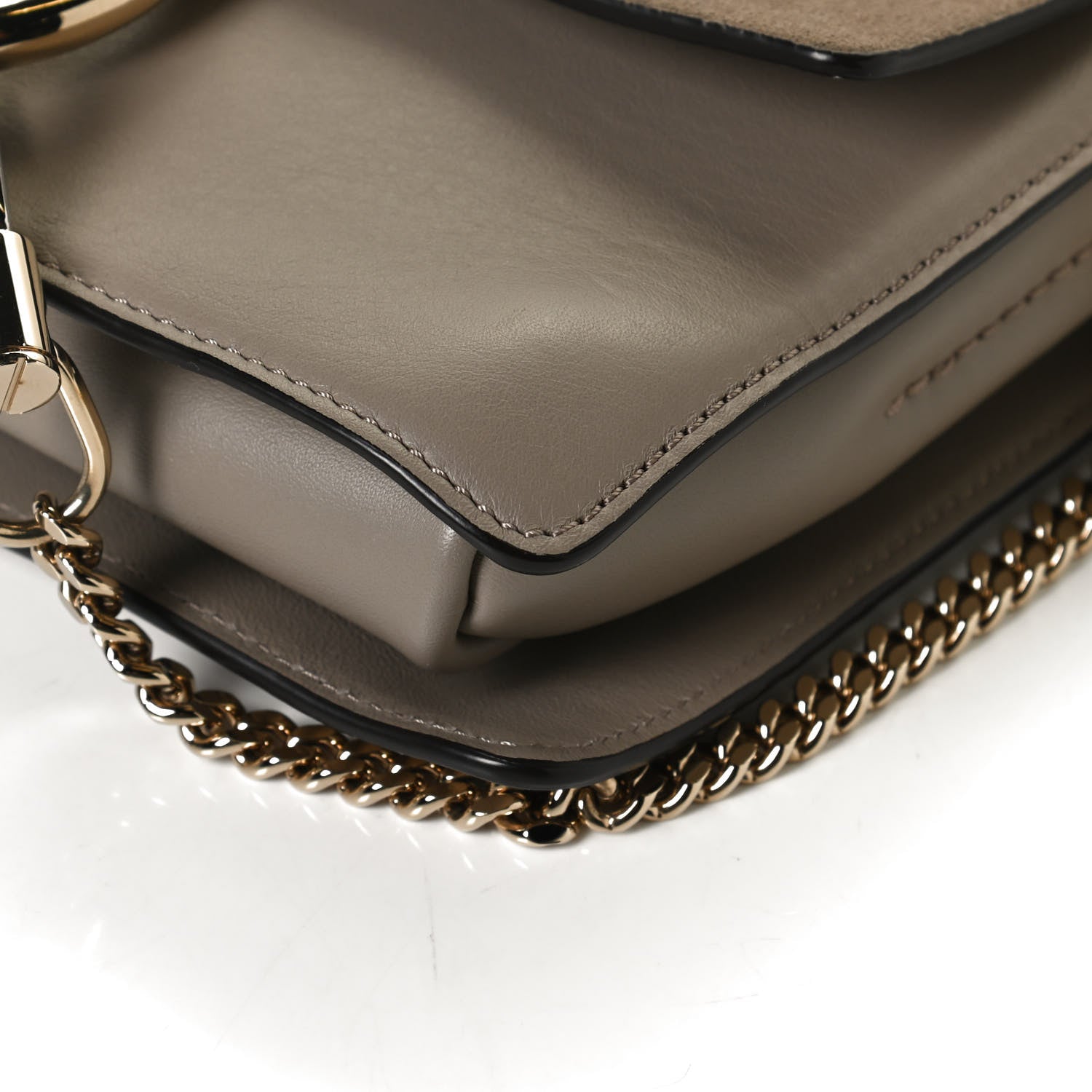 Chloe Suede Calfskin Small Faye Shoulder Bag Motty Grey 11 of 12