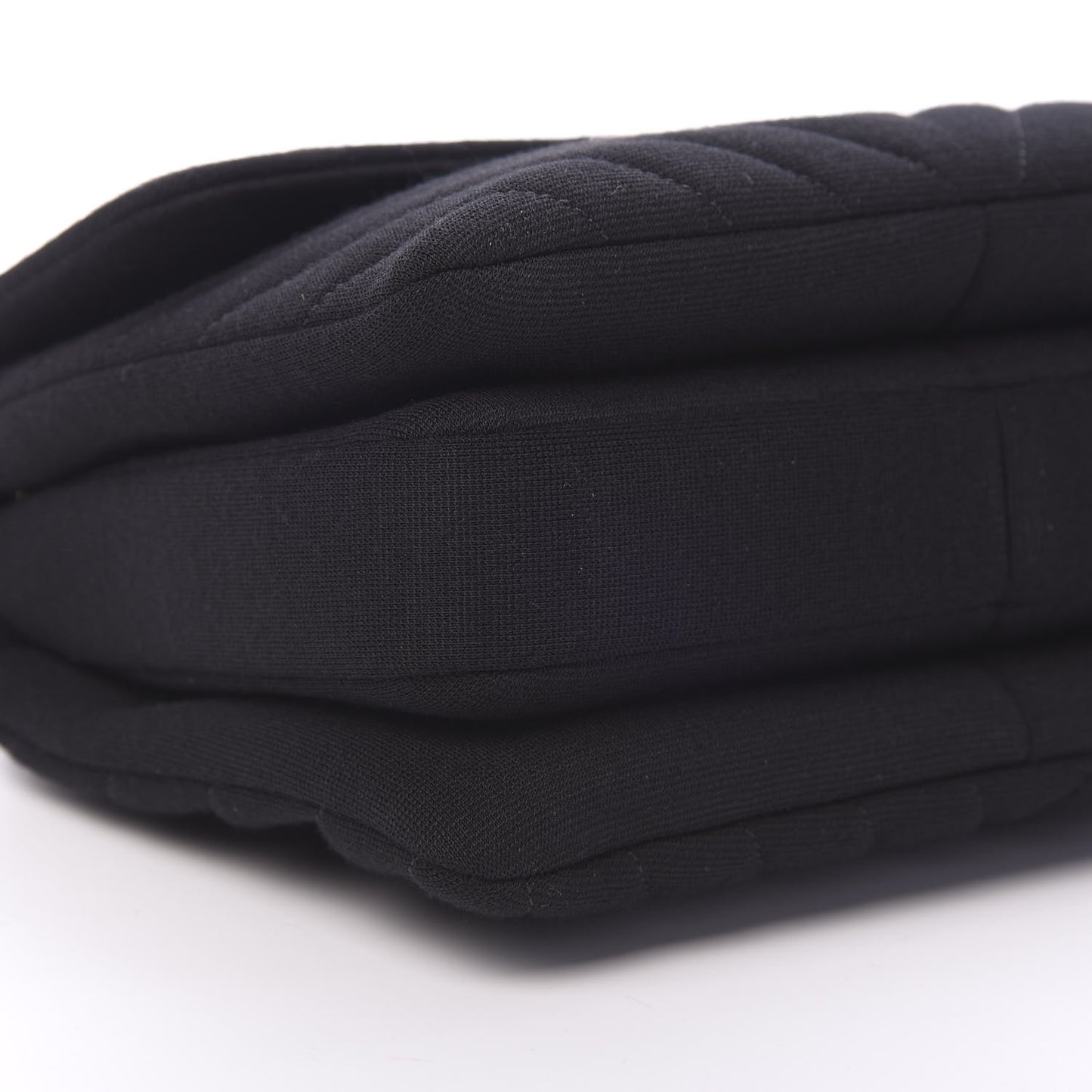 Jersey Chevron Quilted Small Trendy CC Dual Handle Flap Bag Black