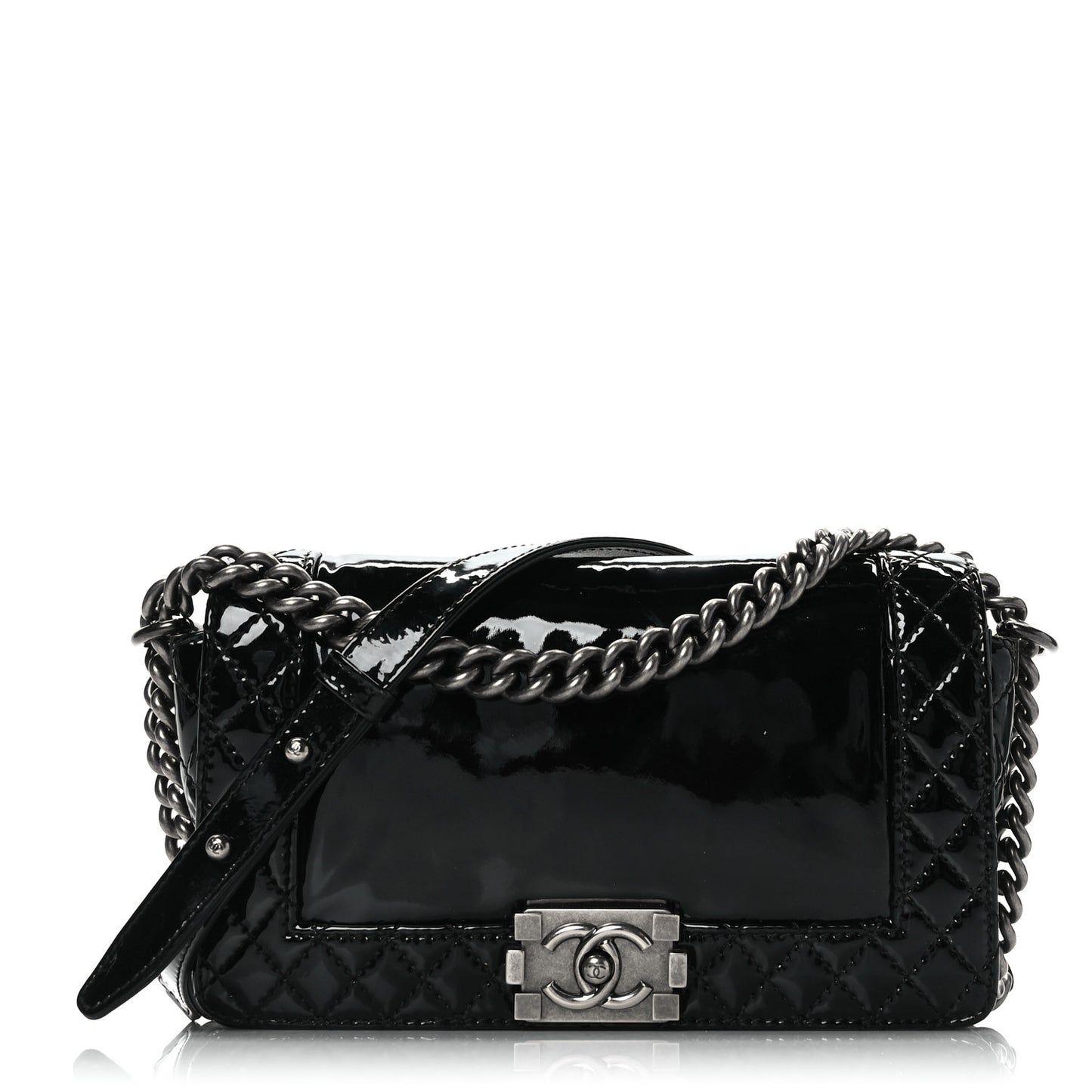 Patent New Medium Boy Reverso Flap Black