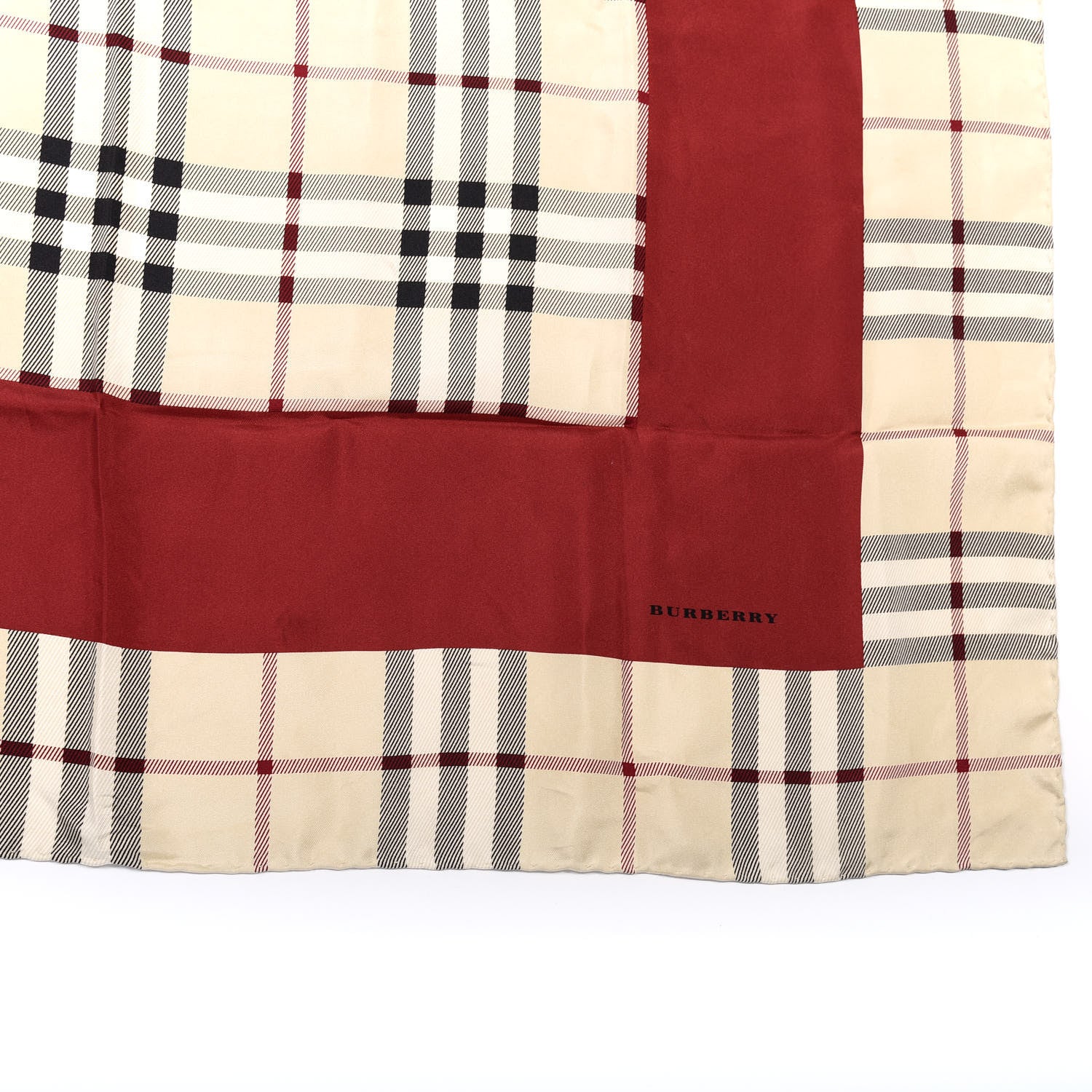 Burberry Silk Vintage Check Square Scarf Red 4 of 4