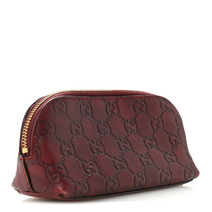 Gucci Guccissima Small Cosmetic Pouch Burgundy 3 of 11