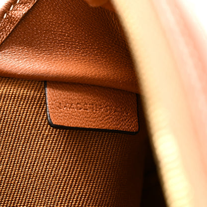 Celine Lambskin Triomphe Canvas Clutch With Chain White Tan 7 of 10