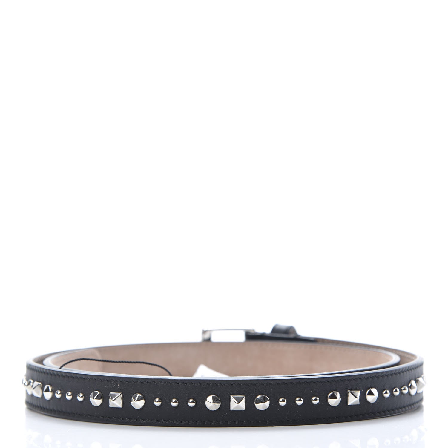 Gucci Calfskin Skinny Studded Belt 85 34 Black 2 of 6