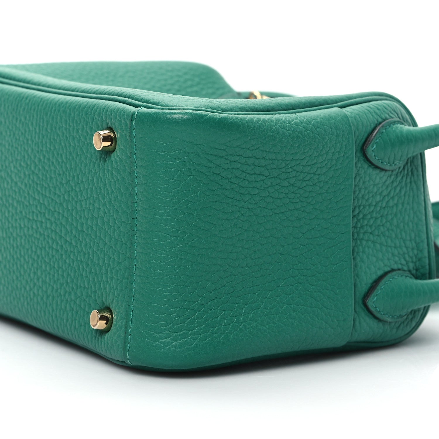Hermes Taurillon Clemence Mini Lindy 20 Vert Vertigo 10 of 12
