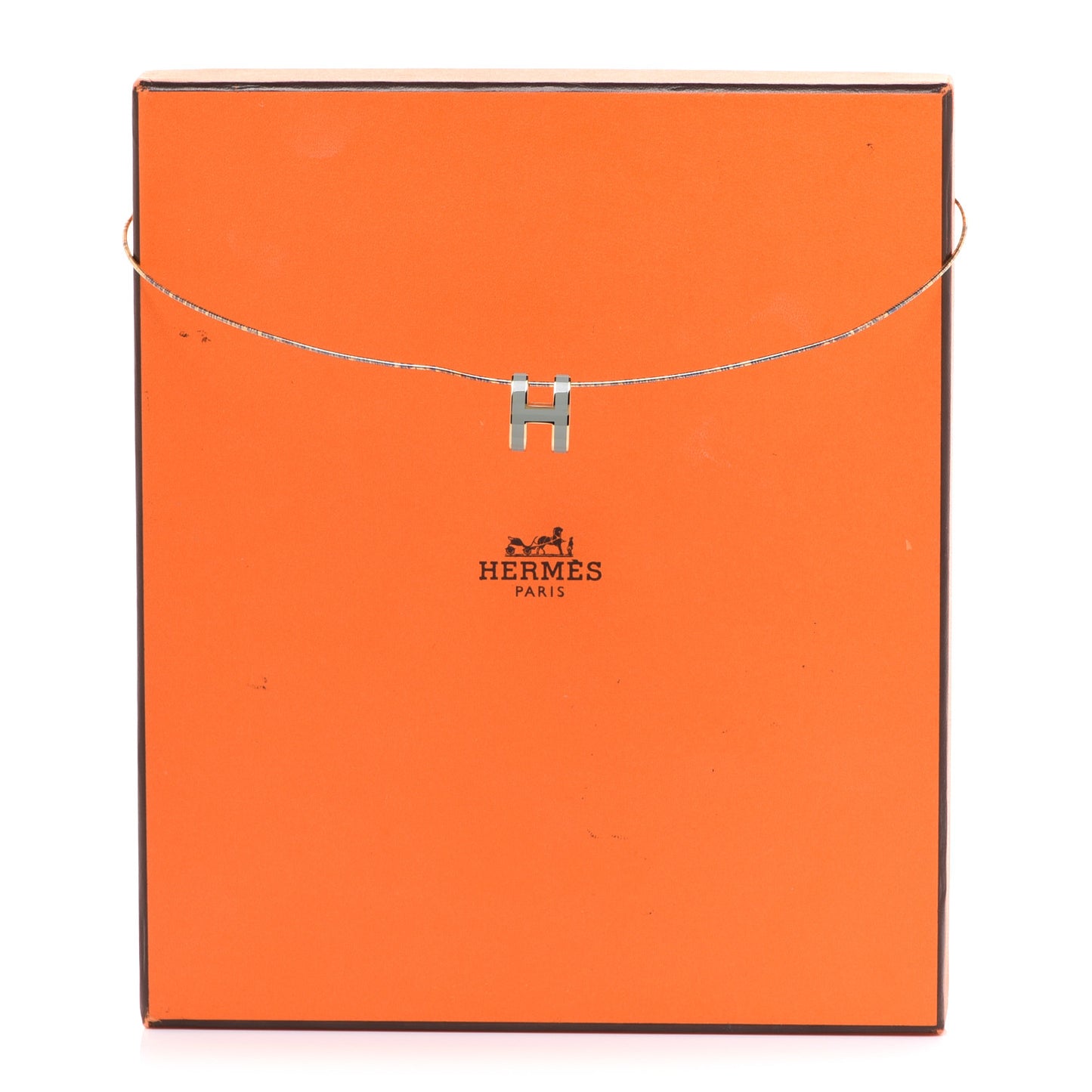Lacquered Gold Pop H Pendant Necklace Jade