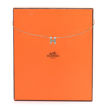 Hermes Lacquered Gold Pop H Pendant Necklace Jade 7 of 7
