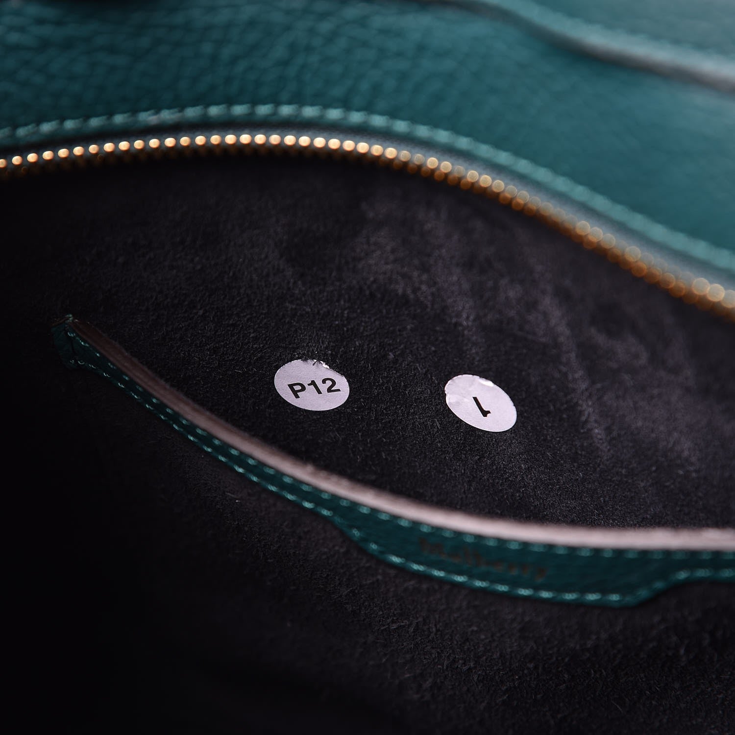 Mulberry Classic Grain Small Bayswater Zip Tote Ocean Green 8 of 9