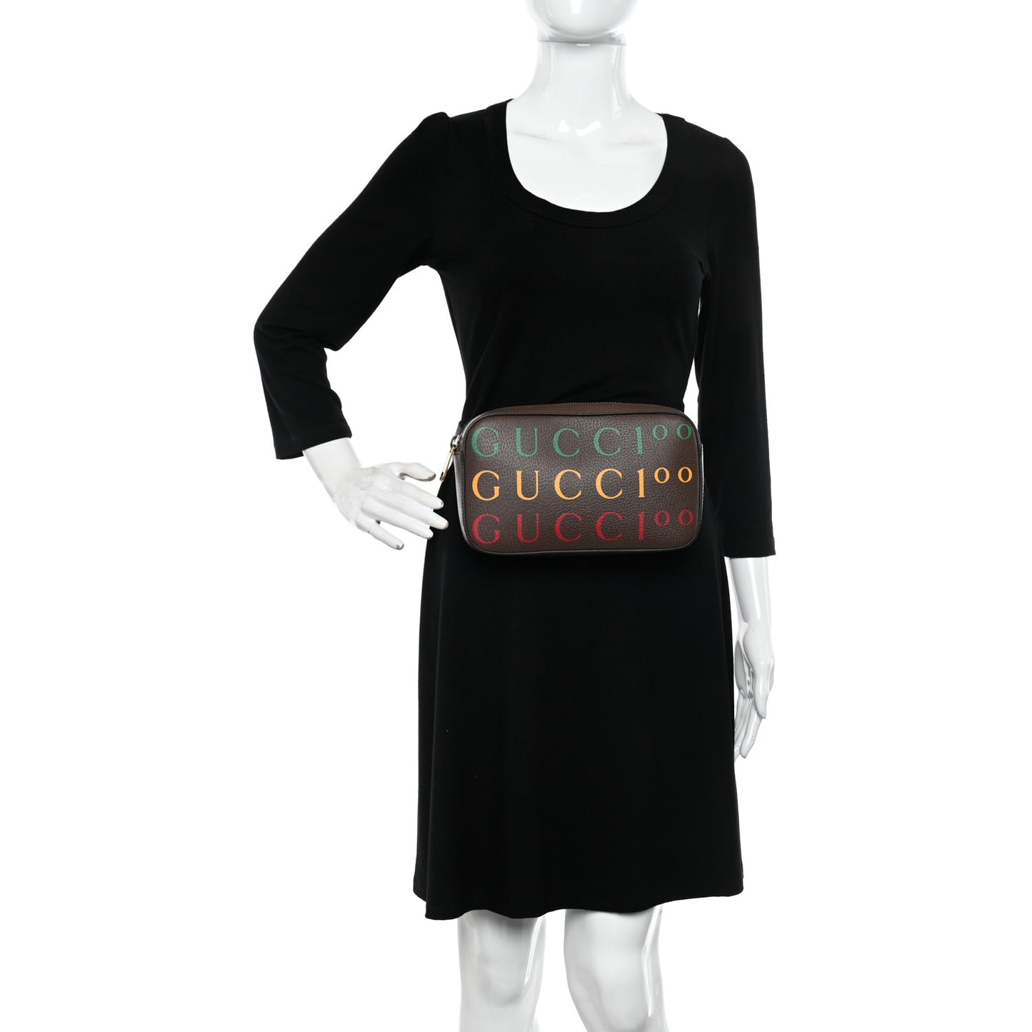 Textured Dollar Calfskin Gucci 100 Aria Belt Bag 80 32 New Acero Multicolor