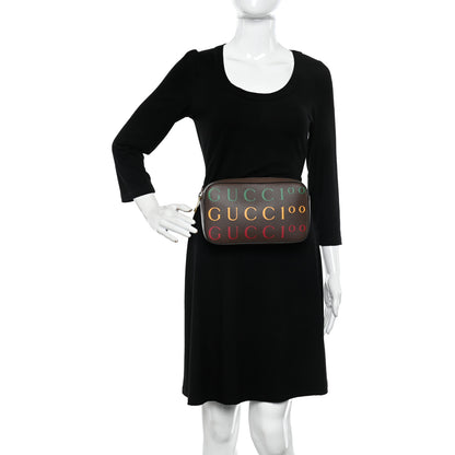 Gucci Textured Dollar Calfskin Gucci 100 Aria Belt Bag 80 32 New Acero Multicolor 2 of 12