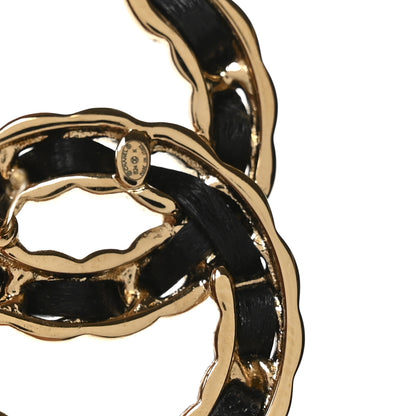 Chanel Lambskin CC Chain Earrings Black Gold 4 of 5
