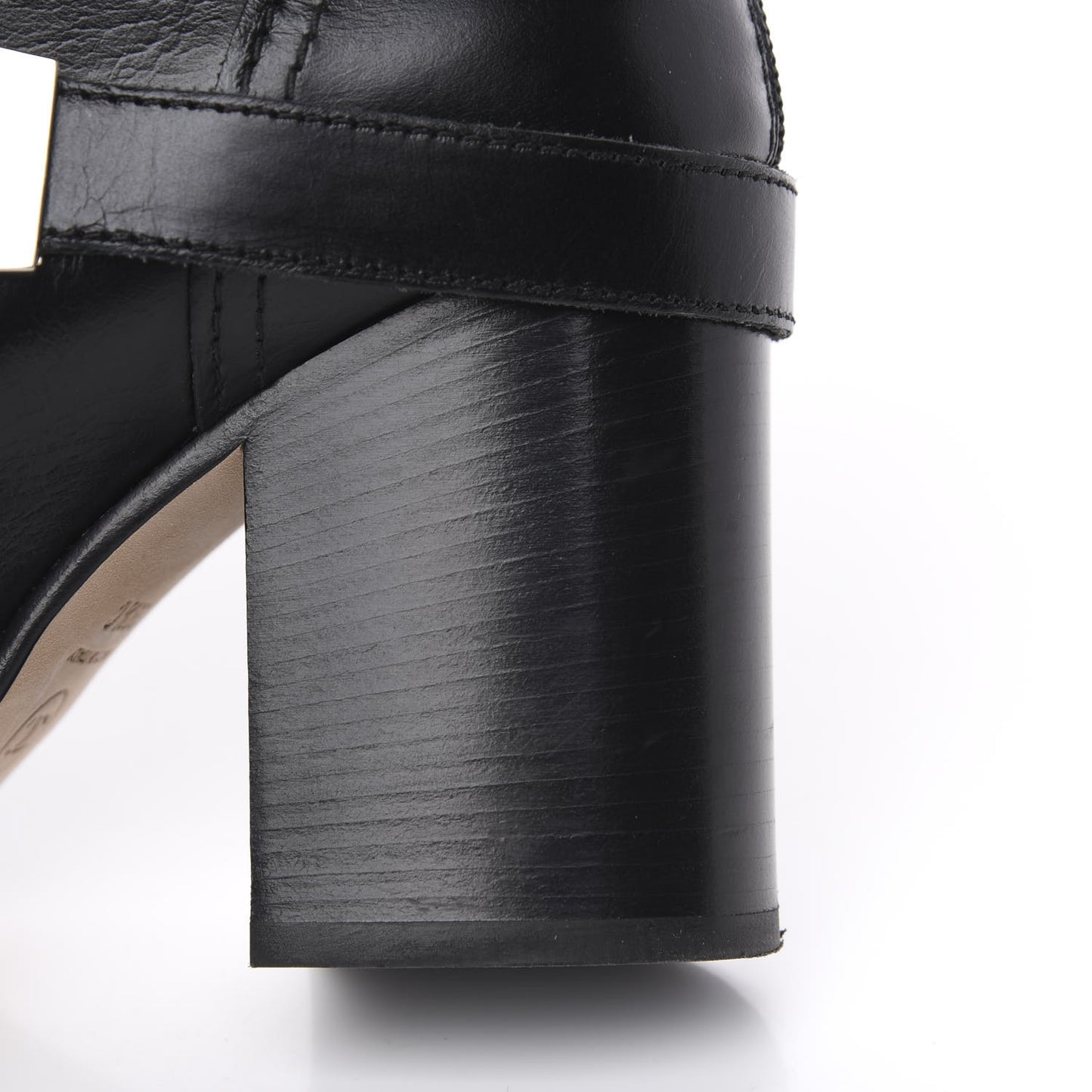 Calfskin Pearl Cap Toe Short Boots 39.5 Black