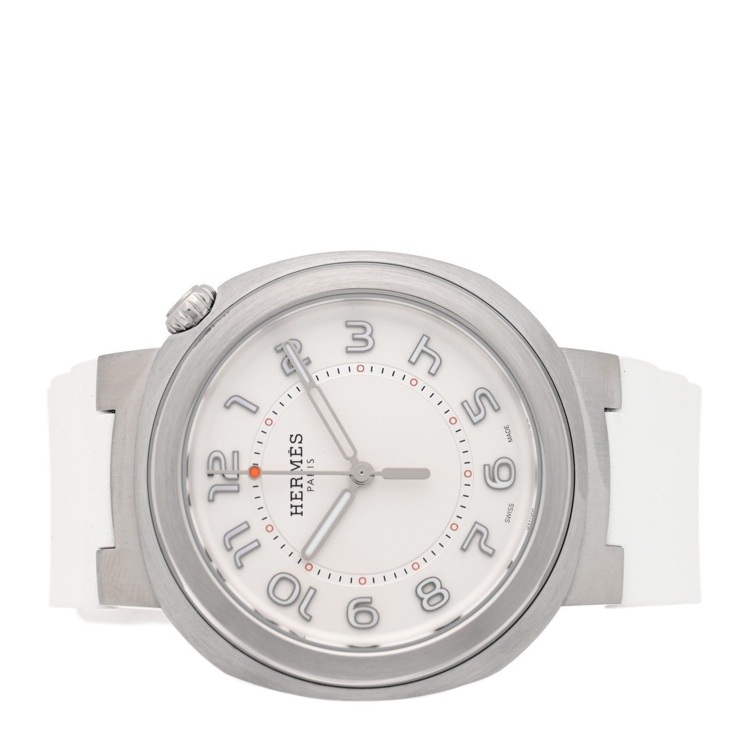 Stainless Steel Rubber 36mm Cut Automatic Watch Blanc
