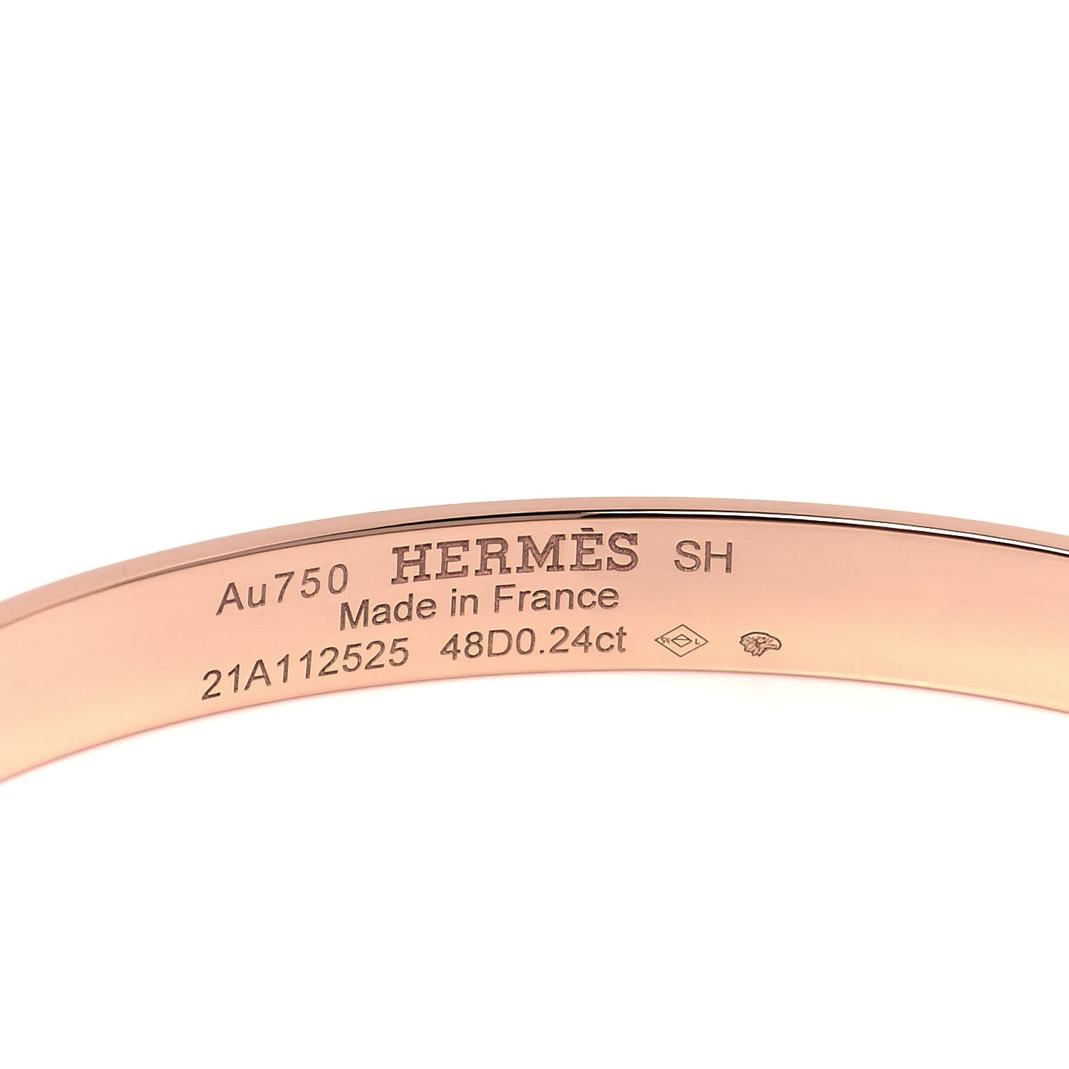 Hermes 18K Rose Gold Diamond PM Collier De Chien Bracelet SH 4 of 4