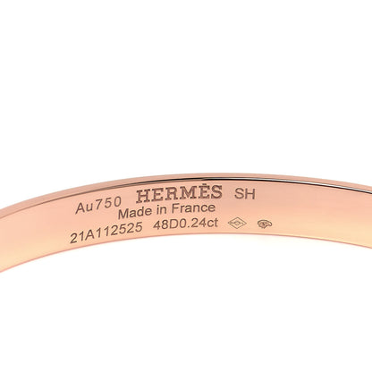 Hermes 18K Rose Gold Diamond PM Collier De Chien Bracelet SH 4 of 4