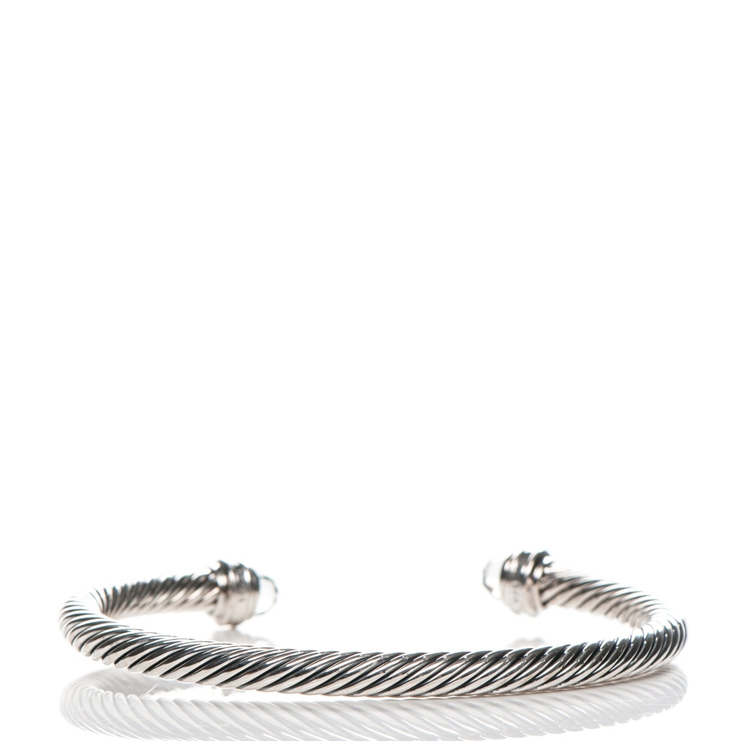 Sterling Silver Diamond Prasiolite 5mm Cable Classics Bracelet