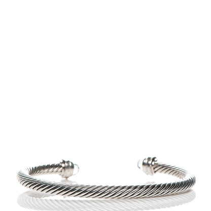David Yurman Sterling Silver Diamond Prasiolite 5mm Cable Classics Bracelet 3 of 5