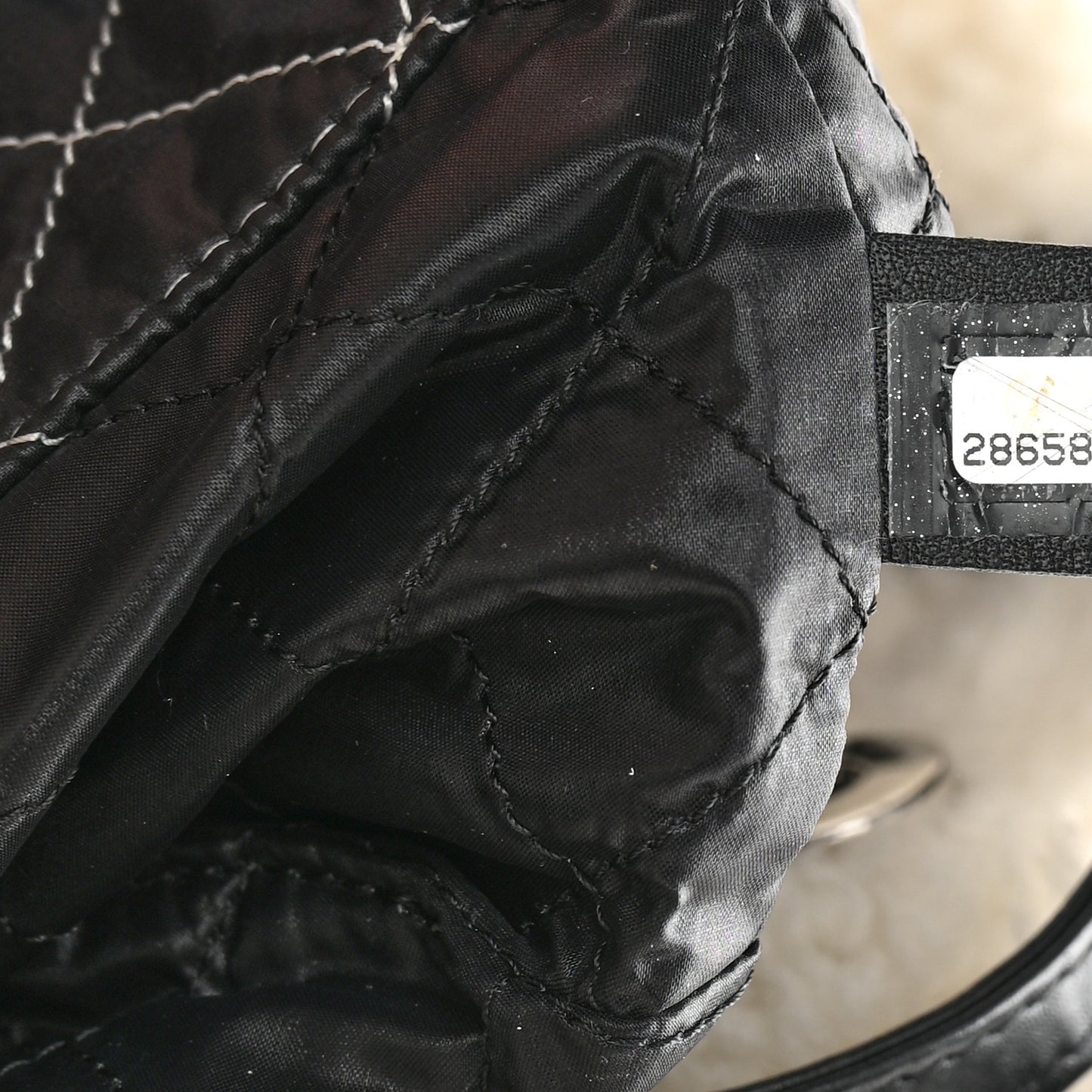 Shearling Sheepskin Tweed Large Coco Neige Tote White Black