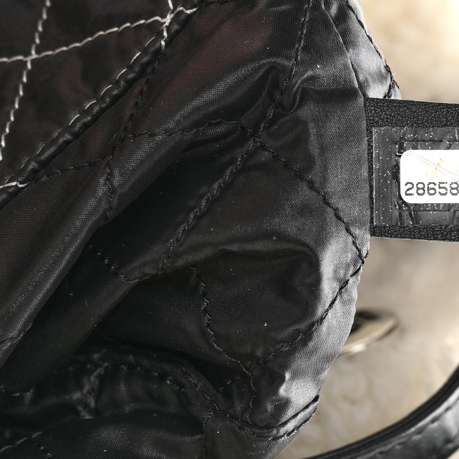 Chanel Shearling Sheepskin Tweed Large Coco Neige Tote White Black 7 of 11