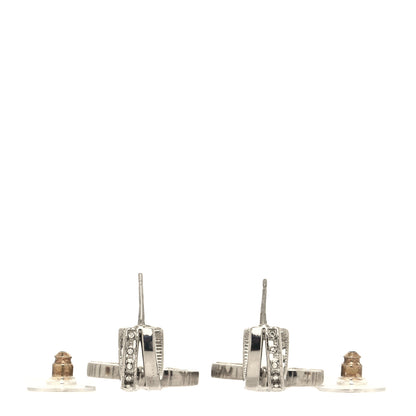 Chanel Crystal CC Drop Earrings Silver 3 of 4