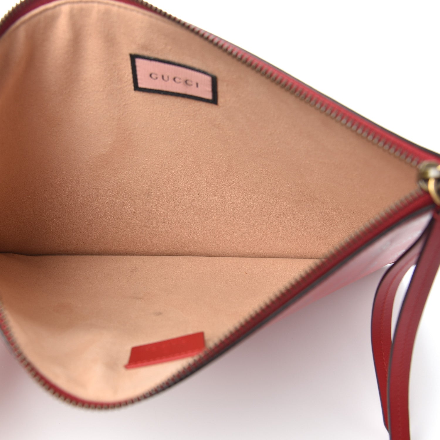 Gucci Calfskin GucciGhost Hamlet Skull Zip Pouch Hibiscus Red 5 of 7