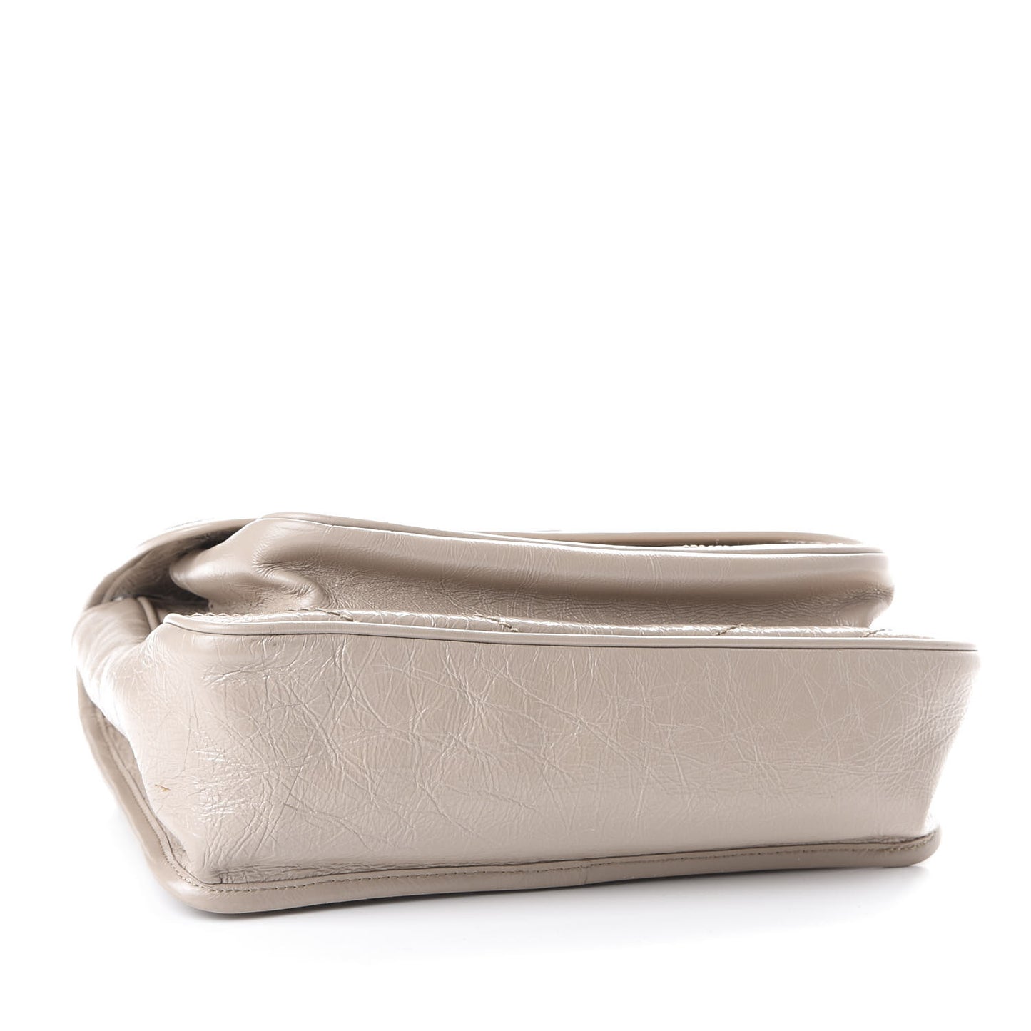 Crinkled Calfskin Matelasse Monogram Medium Niki Chain Satchel Light Natural