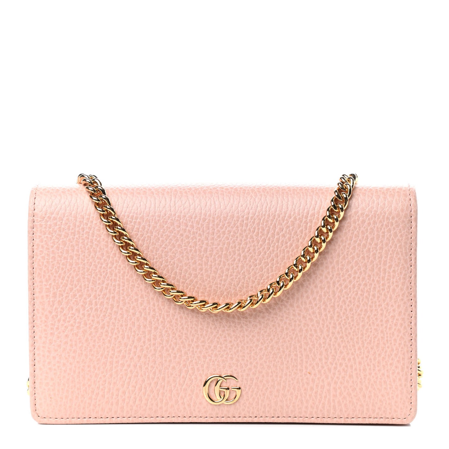 Dollar Calfskin Mini GG Marmont Chain Wallet Perfect Pink