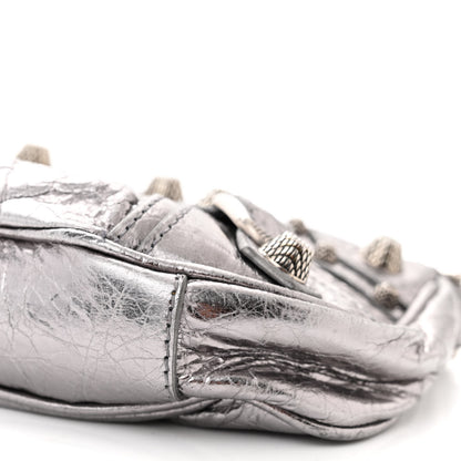 Balenciaga Metallic Agneau Arena Le Cagole Purse With Chain Mini Silver 11 of 13