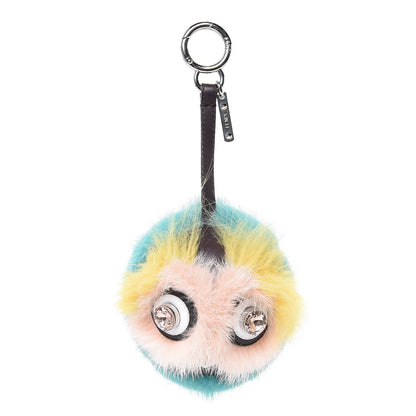Fendi Shiny Nappa Mink Fox Fur Crystal QuTweet Dazzling Bag Bug Charm Bordeaux Seashell Multicolor 1 of 4