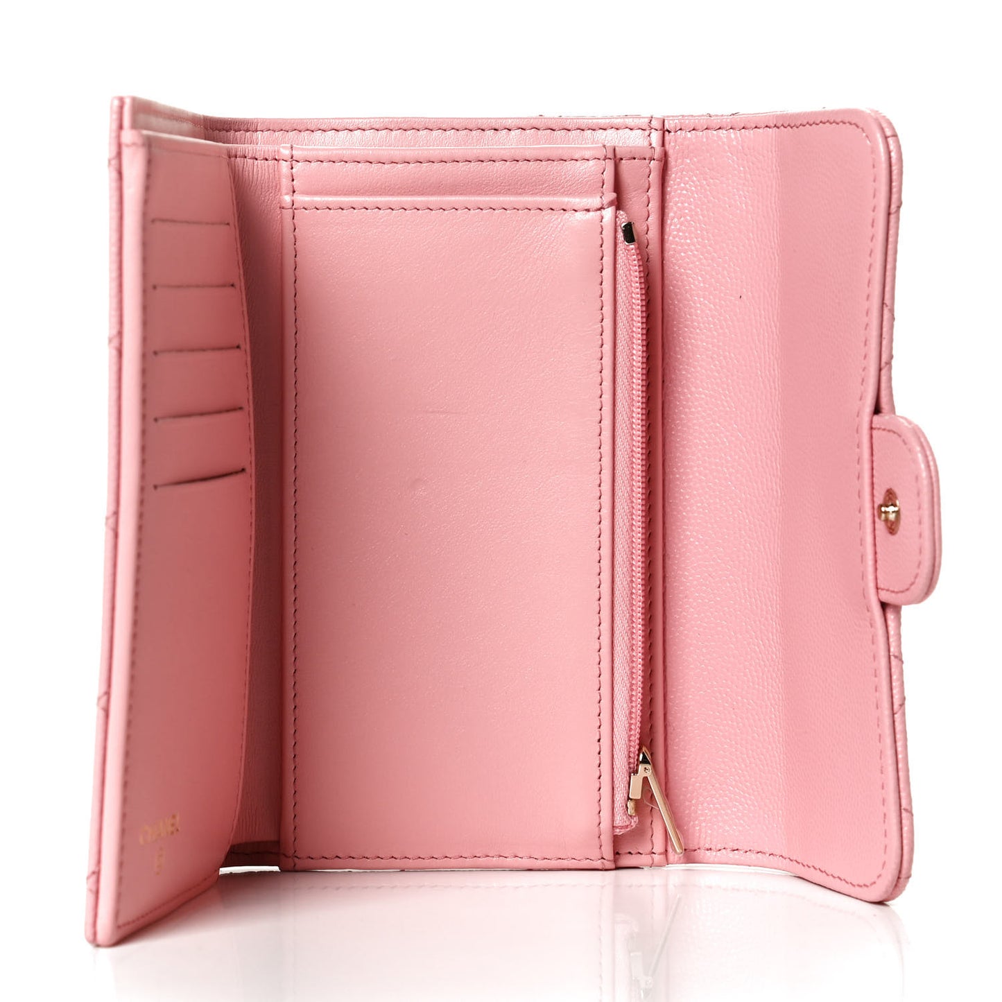 Caviar Quilted Medium Flap Wallet Pink