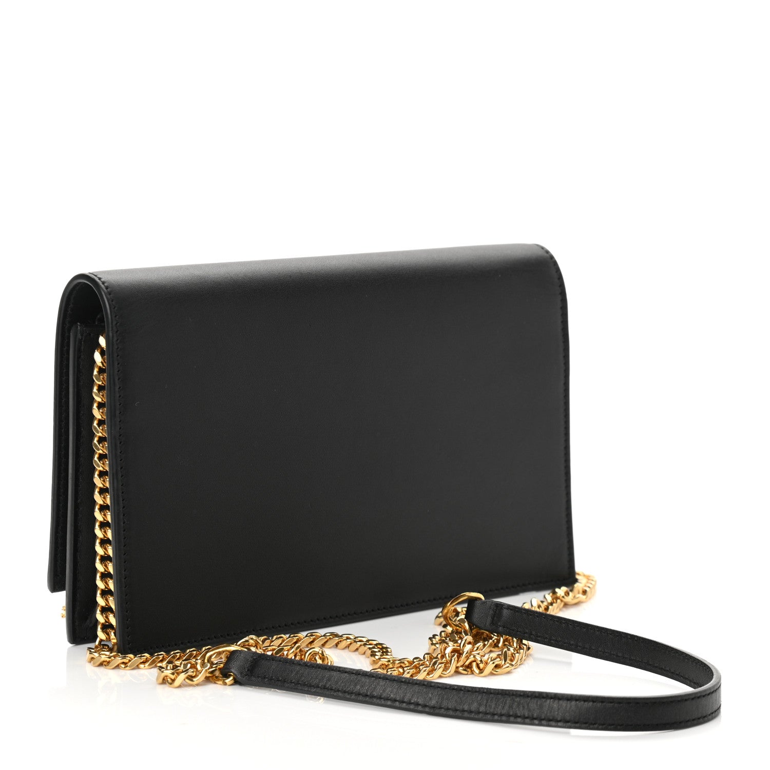 Saint Laurent Smooth Calfskin Classic Monogram Kate Tassel Chain Wallet Black 3 of 10