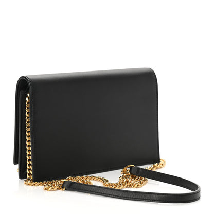 Saint Laurent Smooth Calfskin Classic Monogram Kate Tassel Chain Wallet Black 3 of 10