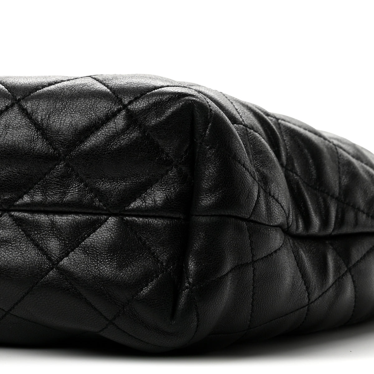 Lambskin Quilted Maxi Icare Shopping Tote Black