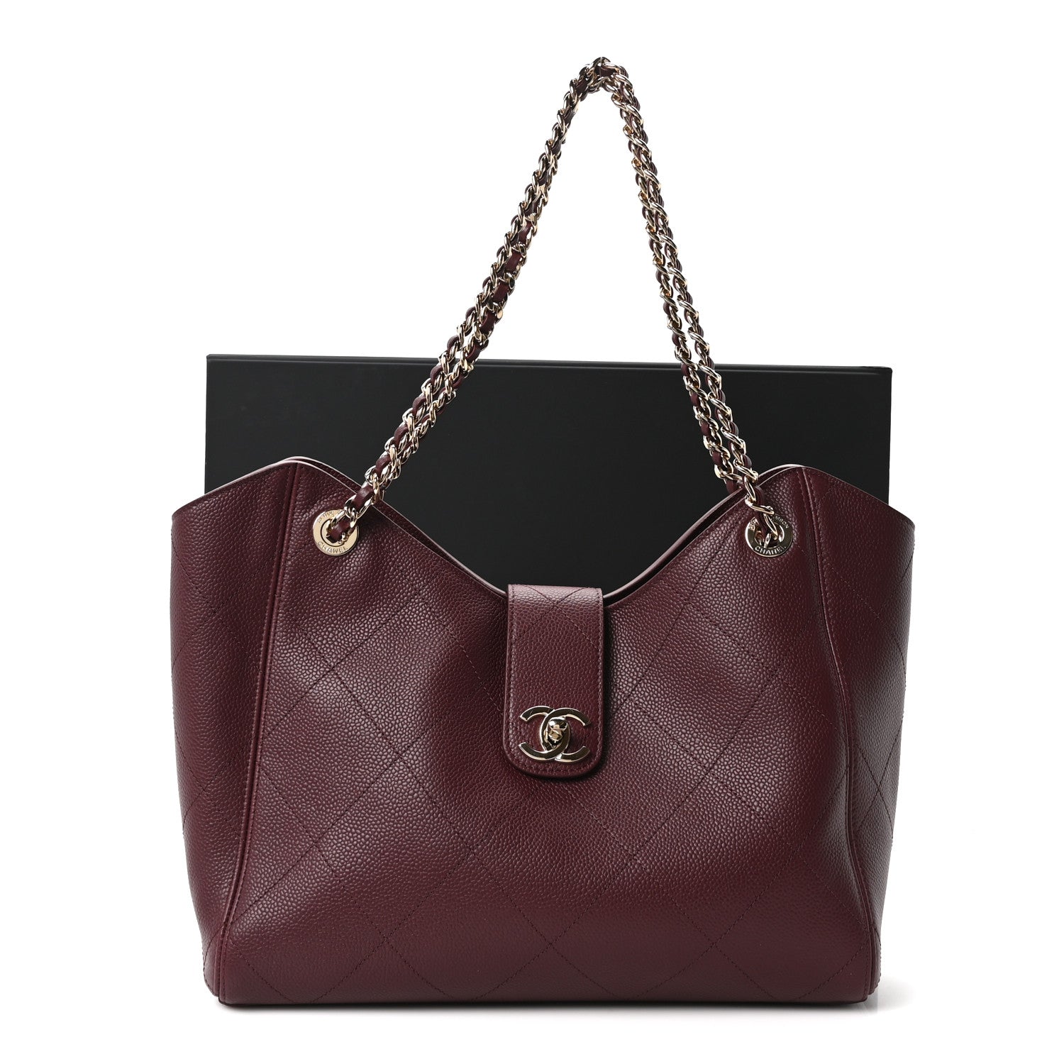 Chanel Grained Calfskin Large Shopping Bag Dark Burgundy 12 of 12