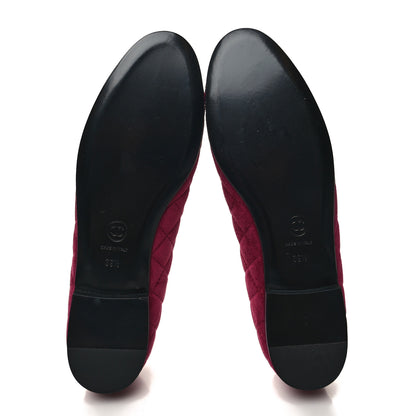 Chanel Suede Calfskin Quilted Cap Toe CC Ballerina Flats 39.5 Dark Pink 5 of 8