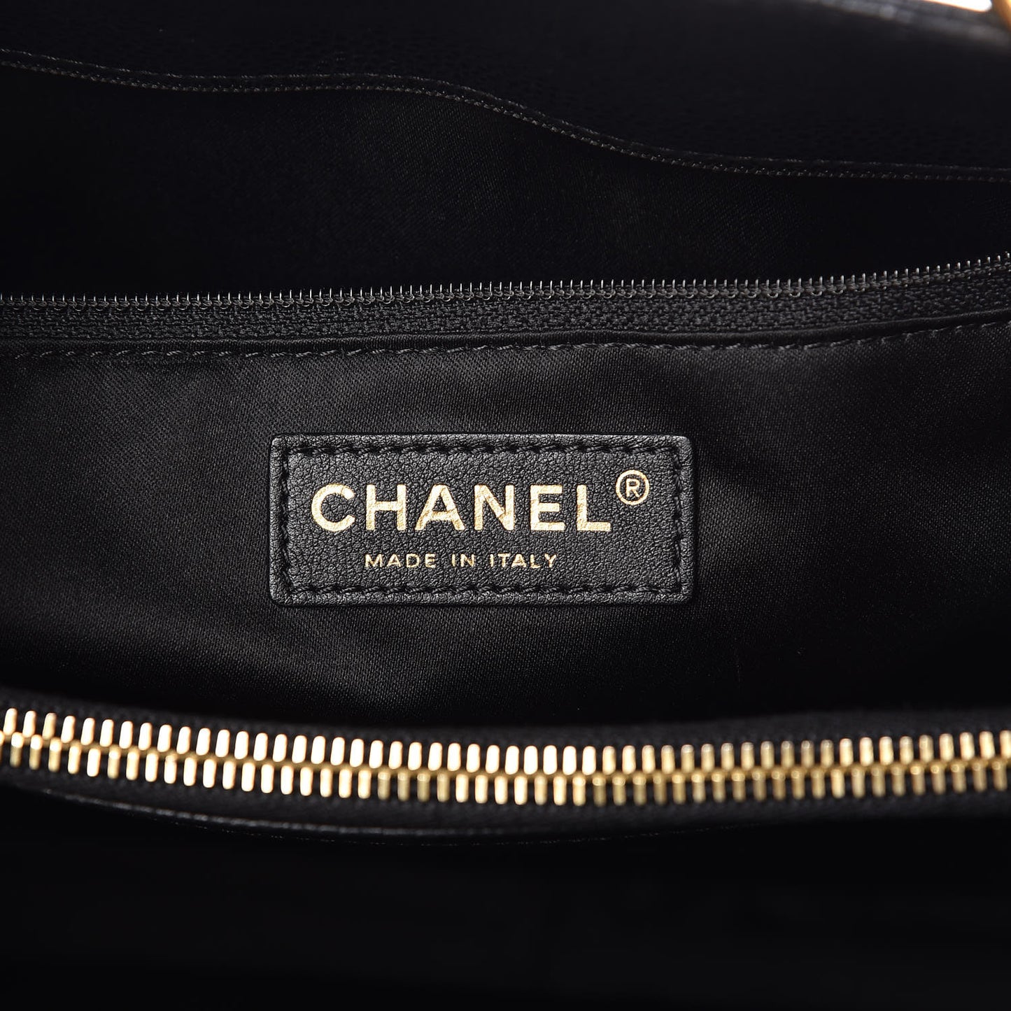 Caviar Quilted Grand Shopping Tote GST Black