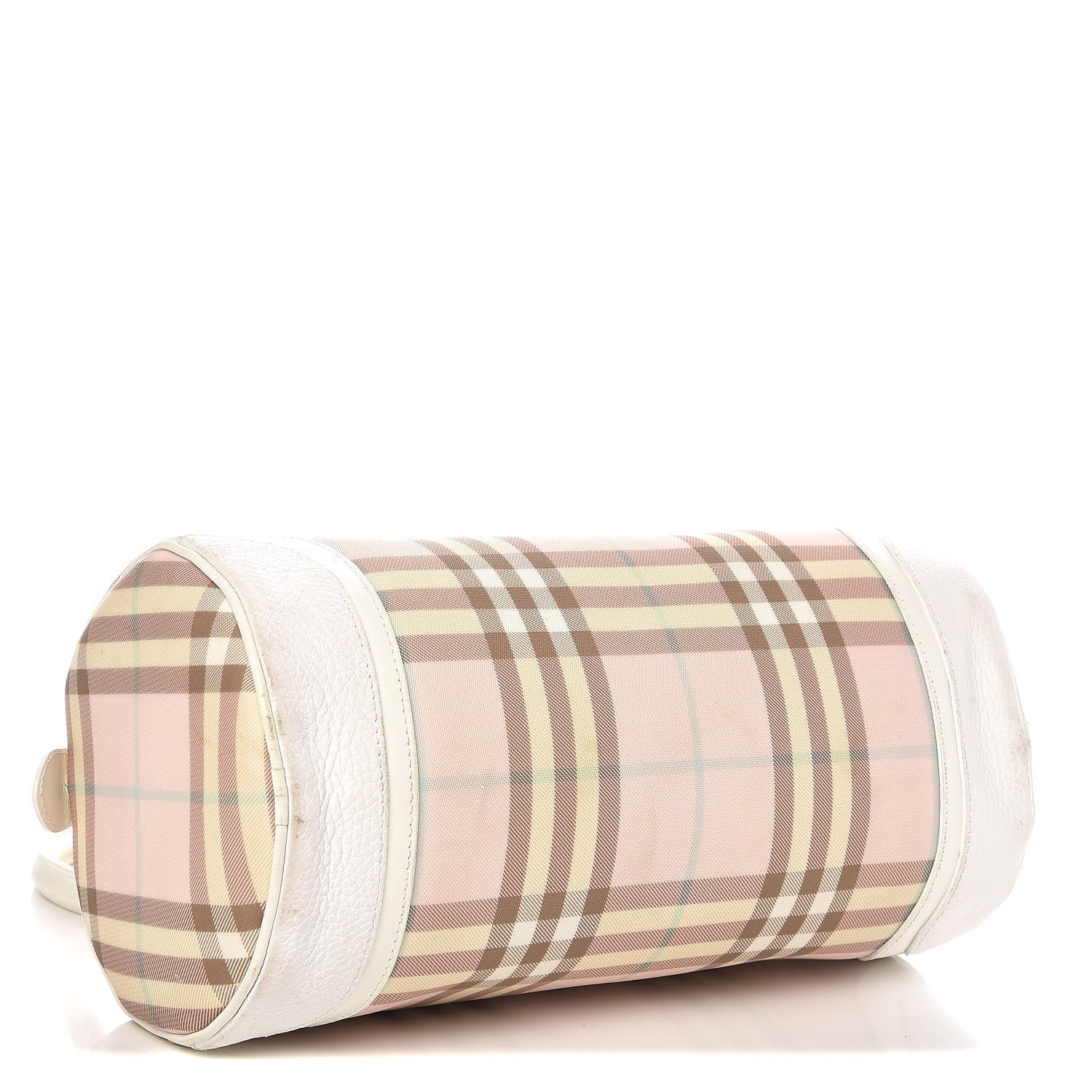 Burberry Candy Check Barrel Satchel Pink White 4 of 14