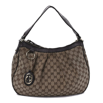 Gucci Monogram Medium Sukey Hobo Dark Brown 1 of 13