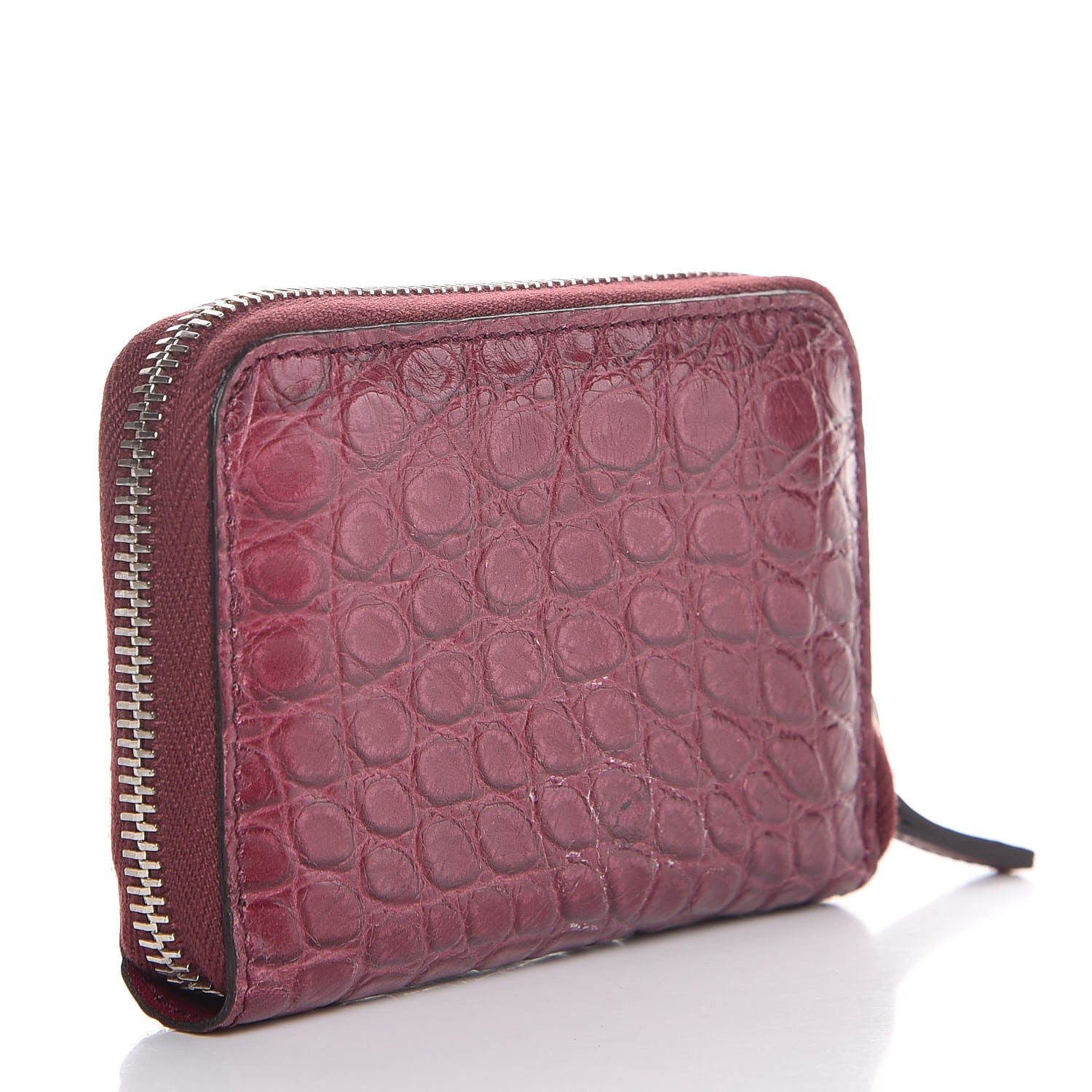 Gucci Crocodile Zip Around Card Case Cherry Gloss 3 of 8